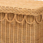 Baxton Studio bali & pari Erla Bohemian Light Honey Rattan Accent Bench with Scallop border | Benches | Modishstore - 7