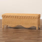 Baxton Studio bali & pari Erla Bohemian Light Honey Rattan Accent Bench with Scallop border | Benches | Modishstore - 2