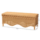 Baxton Studio bali & pari Erla Bohemian Light Honey Rattan Accent Bench with Scallop border | Benches | Modishstore - 3