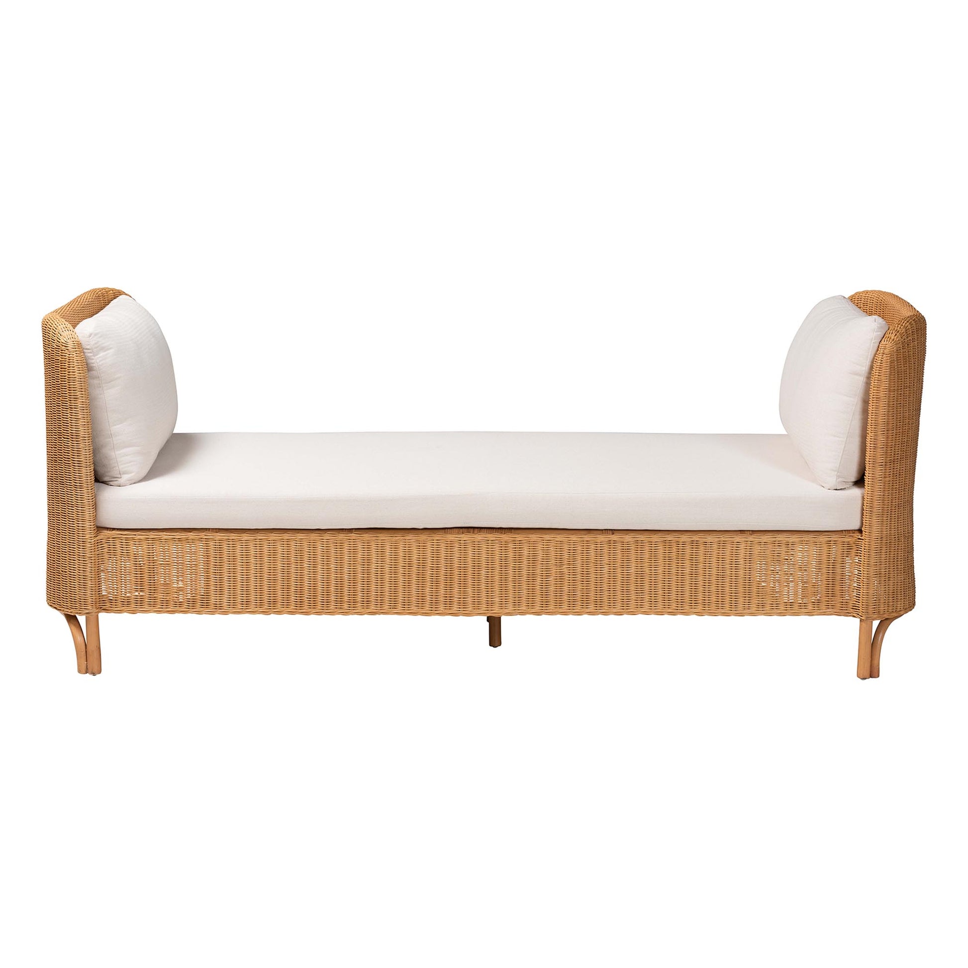 Baxton Studio bali & pari Diva Bohemian Light Honey Rattan Daybed | Daybeds | Modishstore - 4