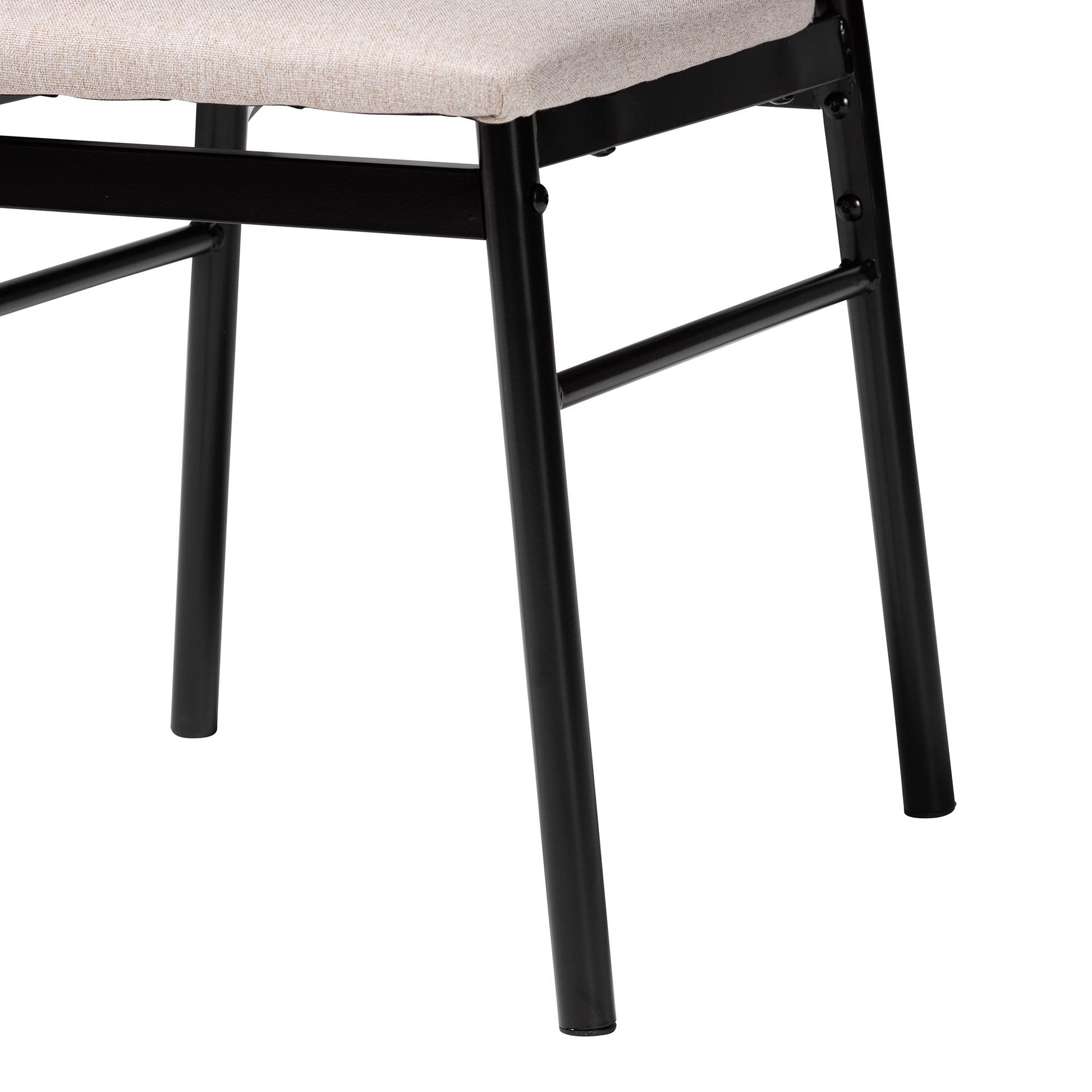 Baxton Studio Arnold Modern Industrial Beige Fabric and Metal Dining Chair | Dining Chairs | Modishstore - 11