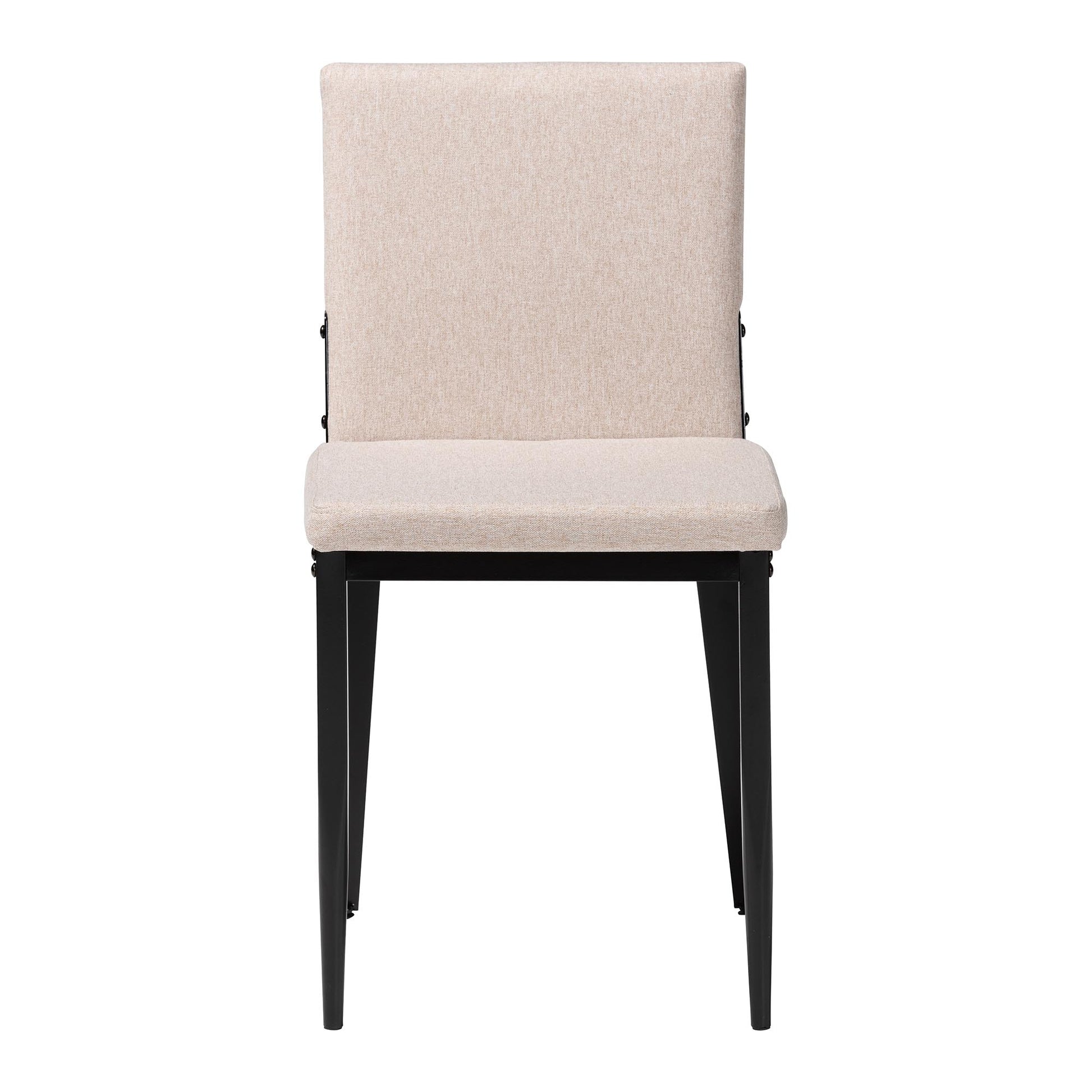 Baxton Studio Bishop Industrial Beige Fabric and Metal Dining Chair | Dining Chairs | Modishstore - 7