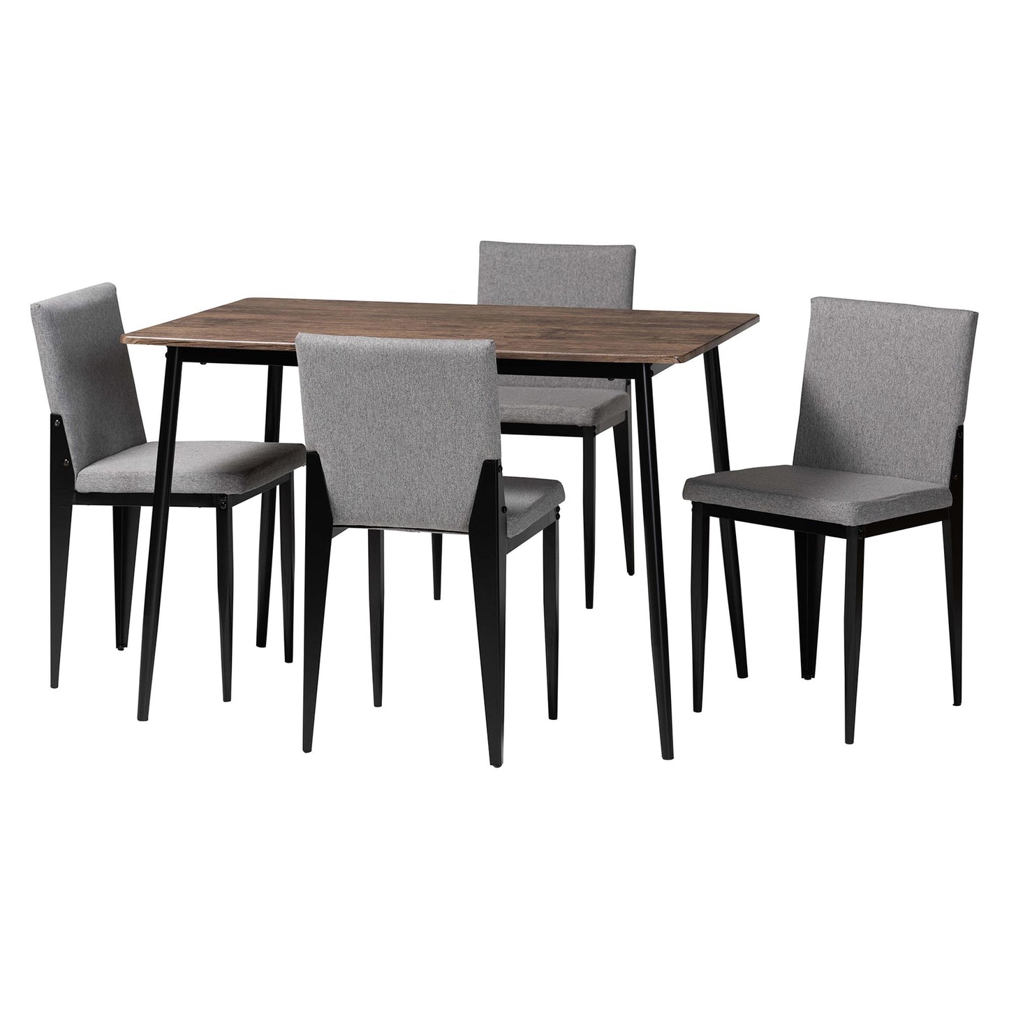 Baxton Studio Bishop Industrial Grey Fabric and Metal Dining Set | Dining Sets | Modishstore - 4