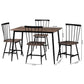 Baxton Studio Cardinal Industrial Dark Brown Wood and Metal Dining Set | Dining Sets | Modishstore - 3