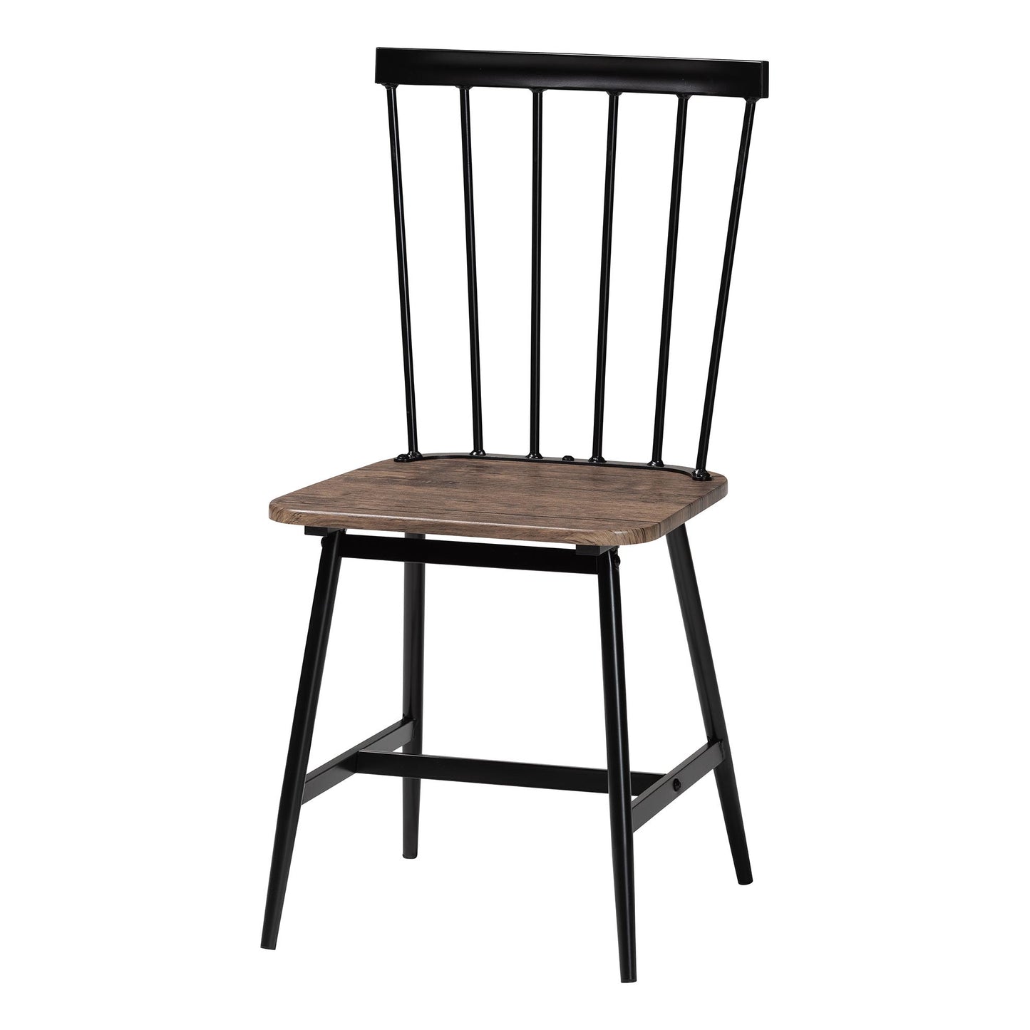 Baxton Studio Cardinal Industrial Dark Brown Wood and Metal Dining Chair | Dining Chairs | Modishstore - 6