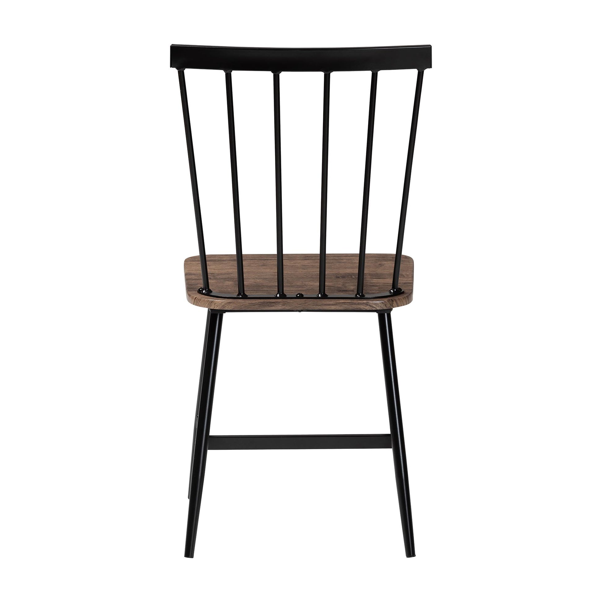 Baxton Studio Cardinal Industrial Dark Brown Wood and Metal Dining Chair | Dining Chairs | Modishstore - 9