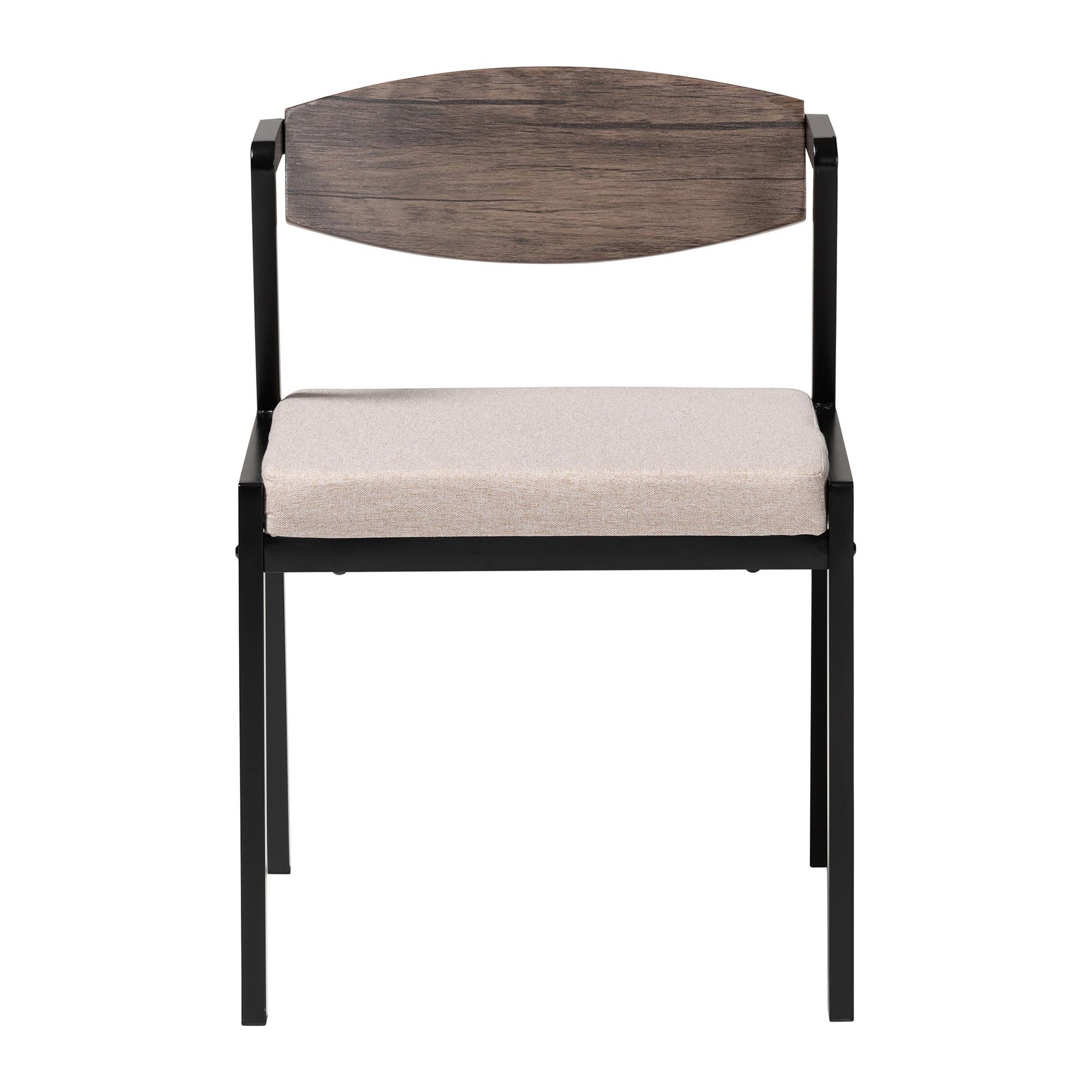 Baxton Studio Revelin Industrial Beige Fabric and Metal Dining Chair | Dining Chairs | Modishstore - 7