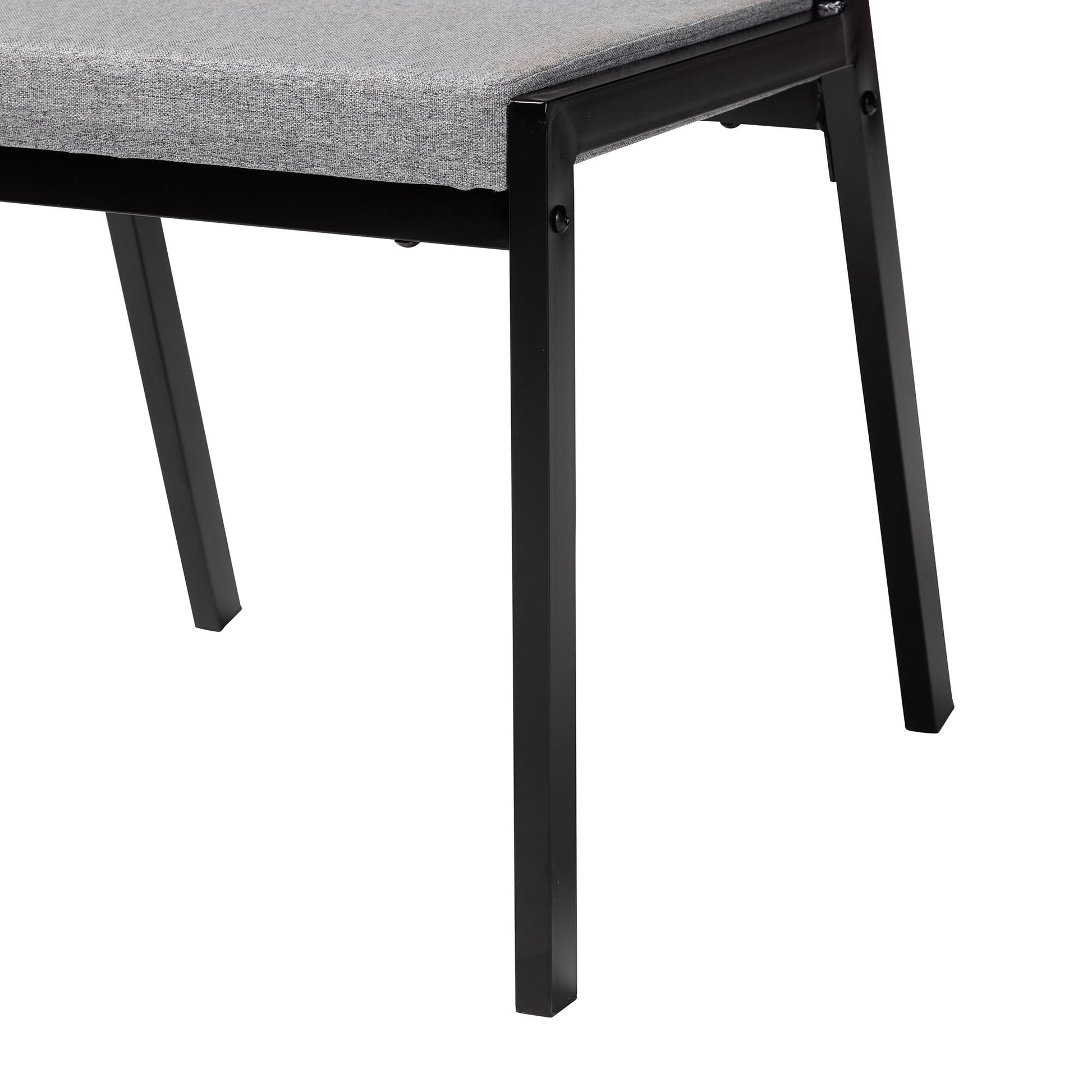 Baxton Studio Revelin Industrial Grey Fabric and Metal Dining Set | Dining Sets | Modishstore - 9