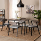 Baxton Studio Revelin Industrial Grey Fabric and Metal Dining Set | Dining Sets | Modishstore