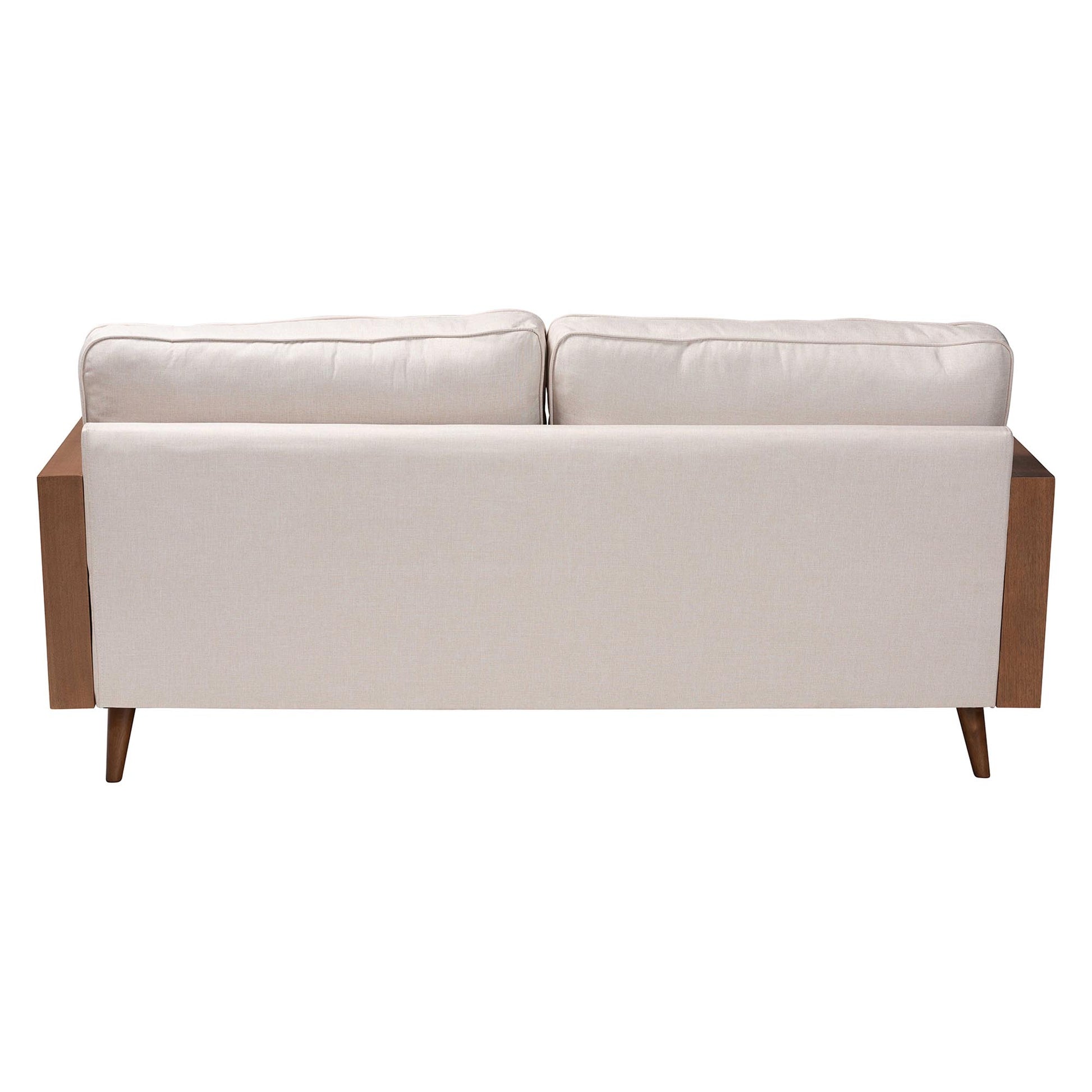 Baxton Studio Harleson Mid-Century Modern Beige Fabric and Walnut Brown Wood Sofa | Sofas | Modishstore - 8