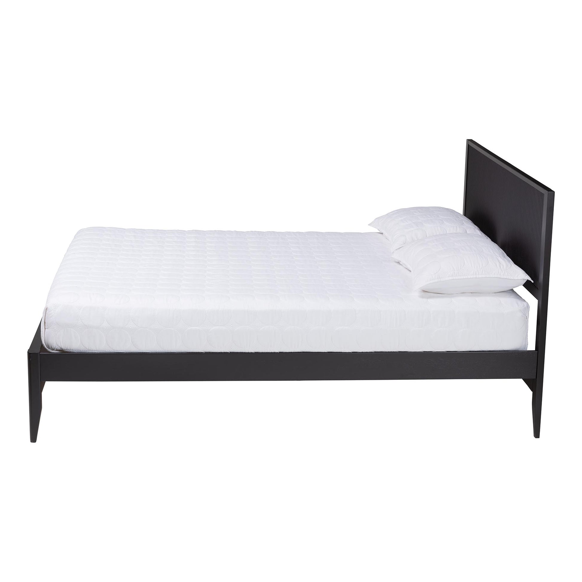 Baxton Studio Primrose Mid-Century Black Fluted Wood King Size Platform Bed | Beds | Modishstore - 6