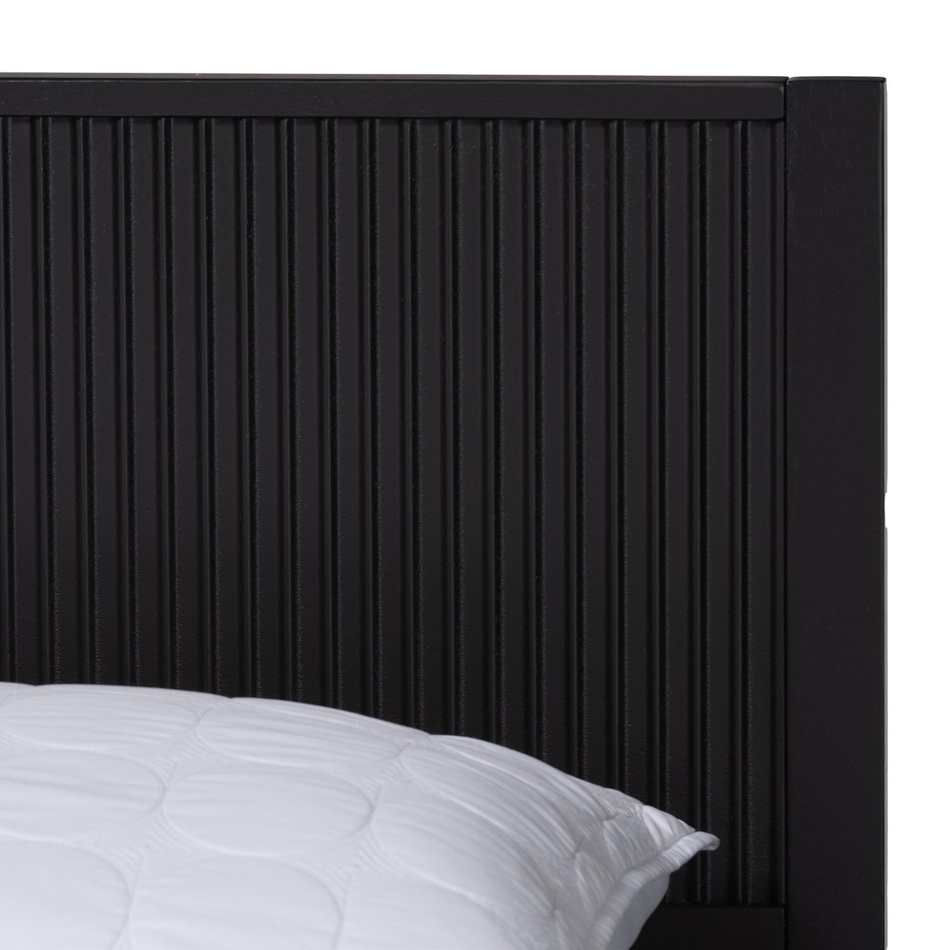 Baxton Studio Primrose Mid-Century Black Fluted Wood King Size Platform Bed | Beds | Modishstore - 8