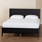 Baxton Studio Primrose Mid-Century Black Fluted Wood Queen Size Platform Bed | Beds | Modishstore - 2