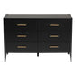 Baxton Studio Primrose Mid-Century Black Fluted Wood 6-Drawer Dresser | Dressers | Modishstore - 6