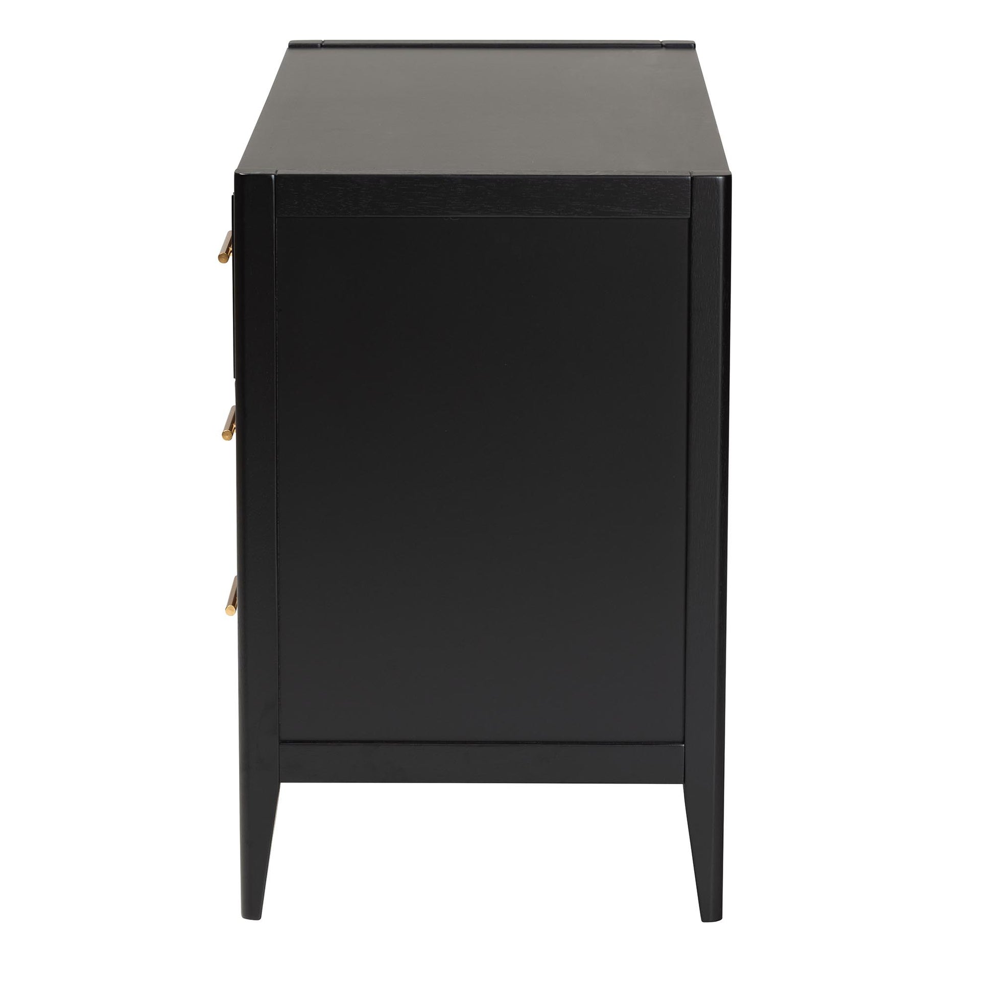 Baxton Studio Primrose Mid-Century Black Fluted Wood 6-Drawer Dresser | Dressers | Modishstore - 7