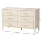 Baxton Studio Primrose Mid-Century Ivory Fluted Wood 6-Drawer Dresser | Dressers | Modishstore - 3