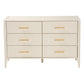 Baxton Studio Primrose Mid-Century Ivory Fluted Wood 6-Drawer Dresser | Dressers | Modishstore - 6