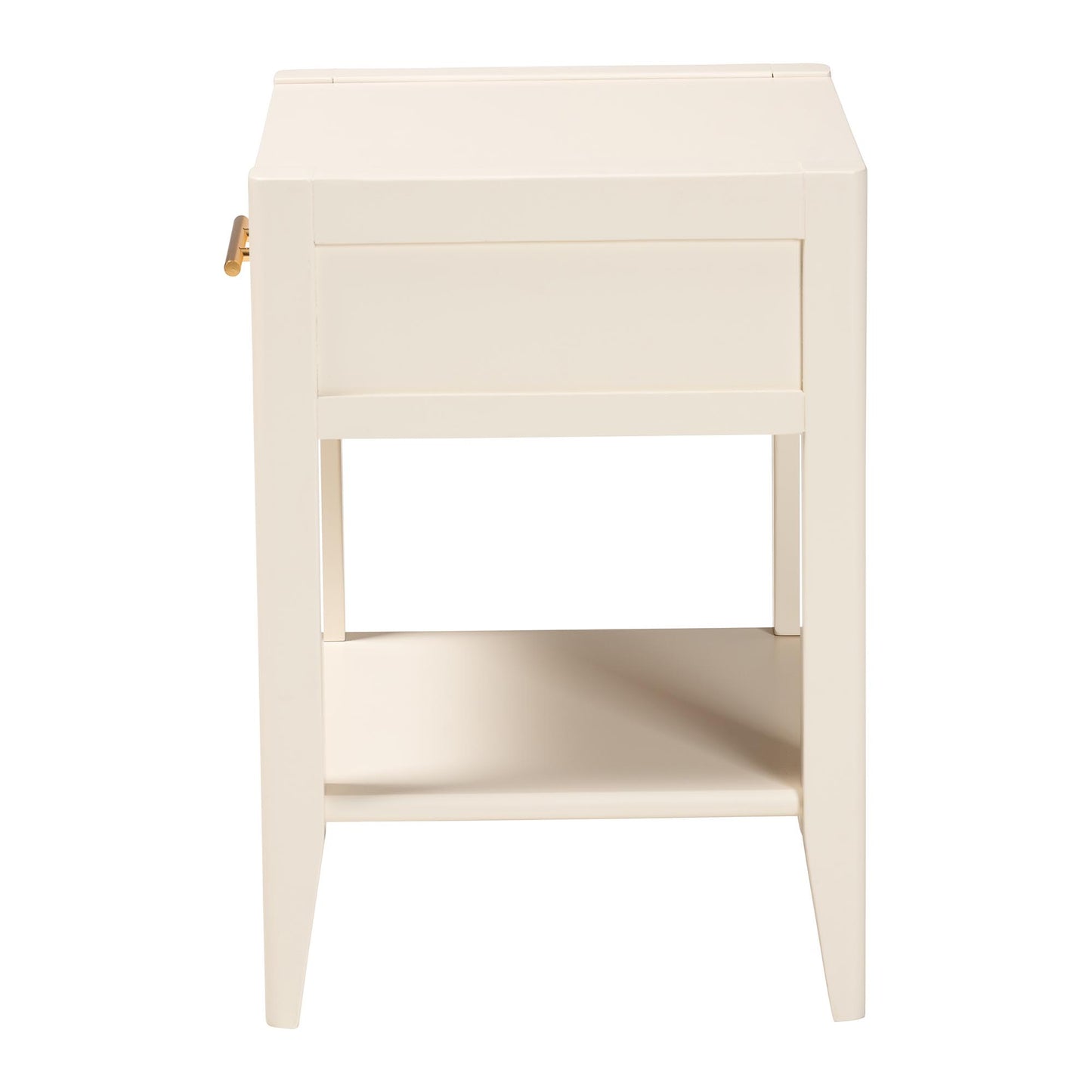 Baxton Studio Primrose Mid-Century Ivory Fluted Wood 1-Drawer Nightstand | Nightstands | Modishstore - 7