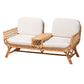 Baxton Studio bali & pari Pakis Bohemian Light Honey Rattan Tete-a-Tete Sofa | Sofas | Modishstore - 5