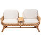 Baxton Studio bali & pari Pakis Bohemian Light Honey Rattan Tete-a-Tete Sofa | Sofas | Modishstore - 6