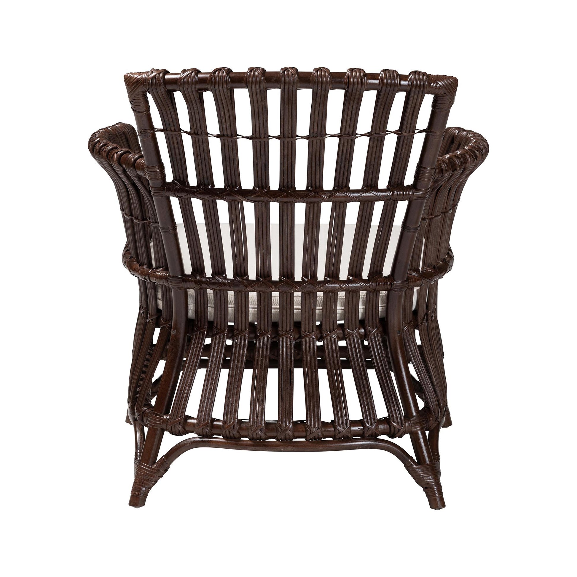 Baxton Studio bali & pari Brooklyn Bohemian Very Dark Brown Rattan Arm Chair | Armchairs | Modishstore - 7