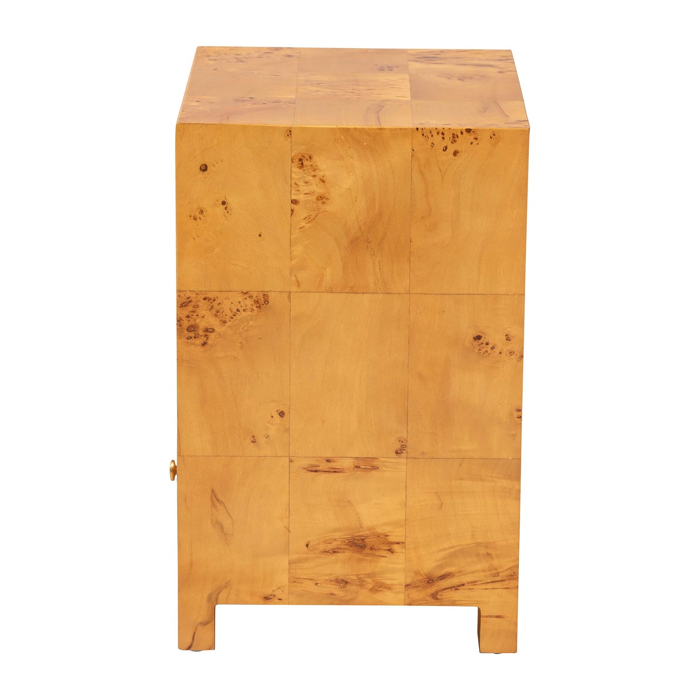 Baxton Studio bali & pari Camira Modern and Contemporary Natural Light Mappa Burl Wood 1-Drawer Nightstand | Nightstands | Modishstore - 7