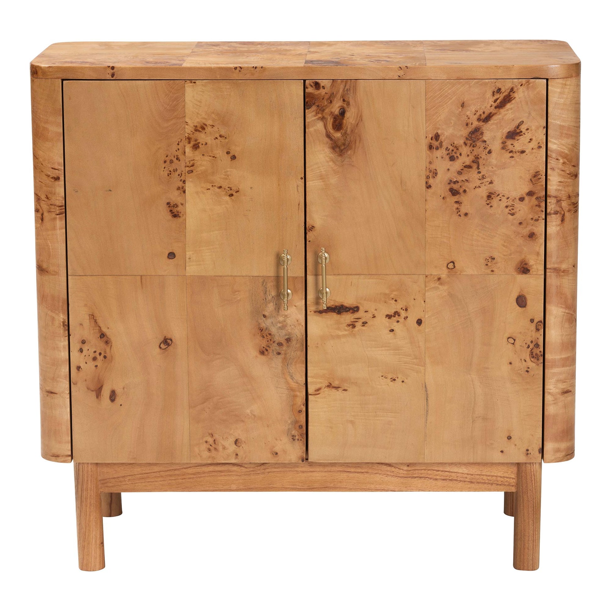 Baxton Studio bali & pari Latika Modern and Contemporary Natural Mappa Burl Wood Storage Cabinet | Cabinets | Modishstore - 6