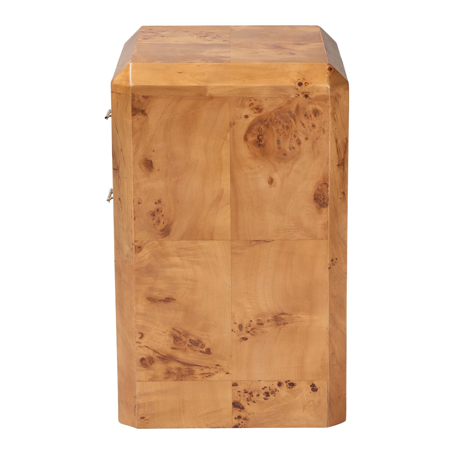 Baxton Studio bali & pari Nebu Modern and Contemporary Natural Mappa Burl Wood Nightstand | Nightstands | Modishstore - 7