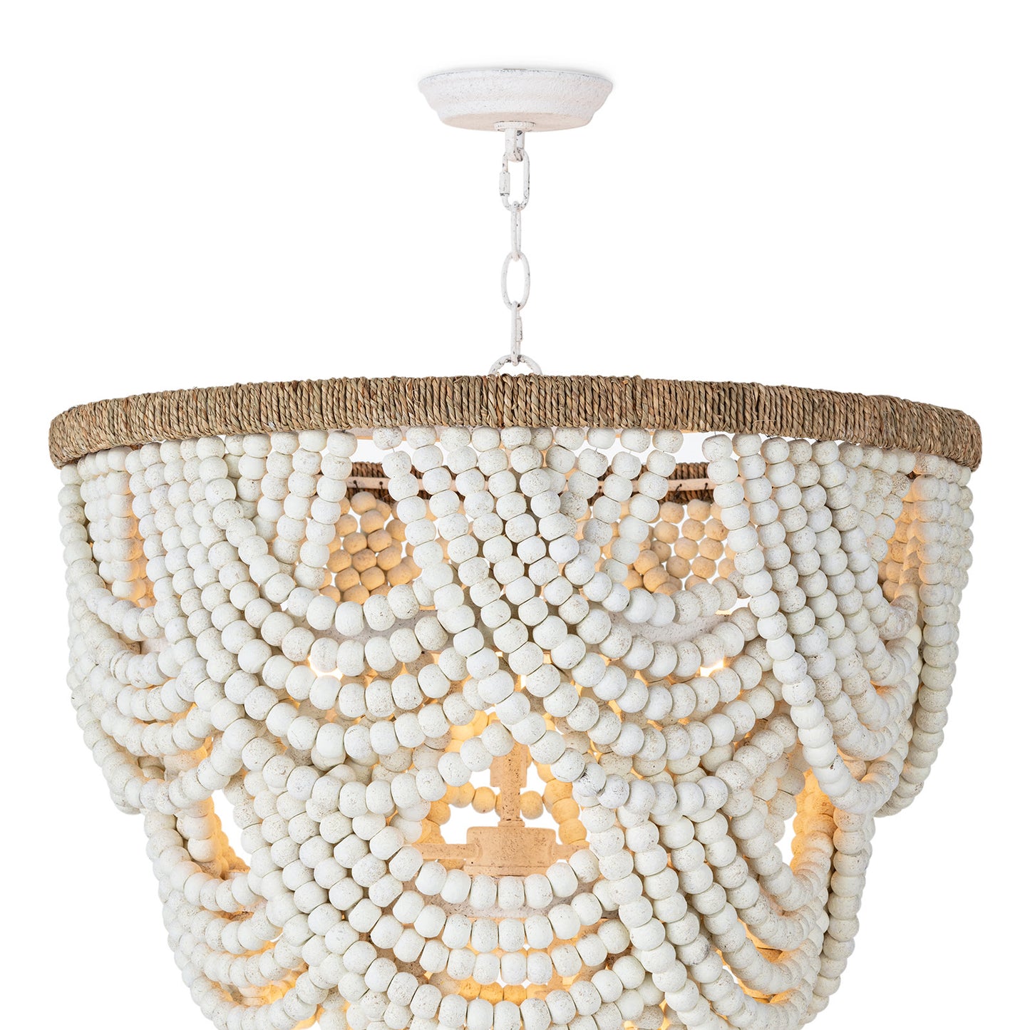 Lorelei Wood Bead Chandelier (White) By Regina Andrew | Chandeliers | Modishstore - 5