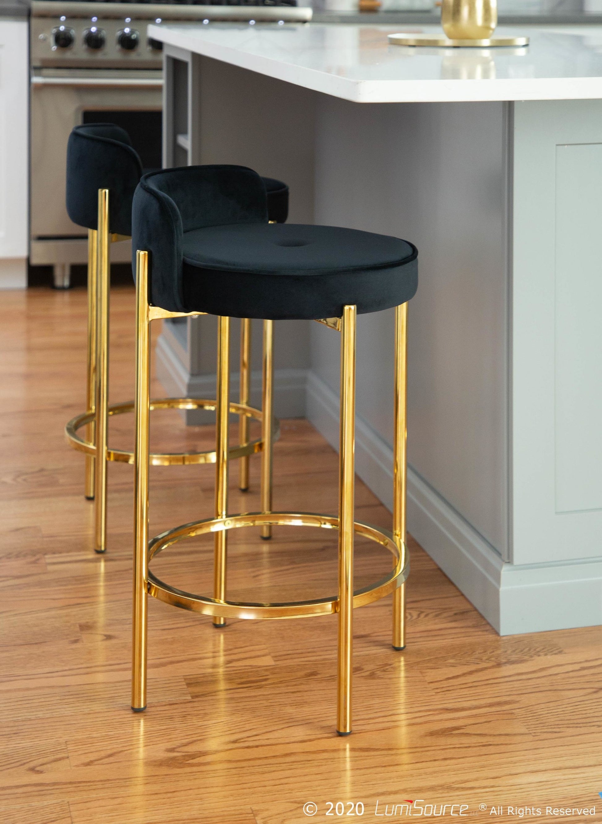 Chloe Counter Stool - Set of 2 By LumiSource - B26-CHLOE AUVBK2 | Counter Stools | Modishstore - 3