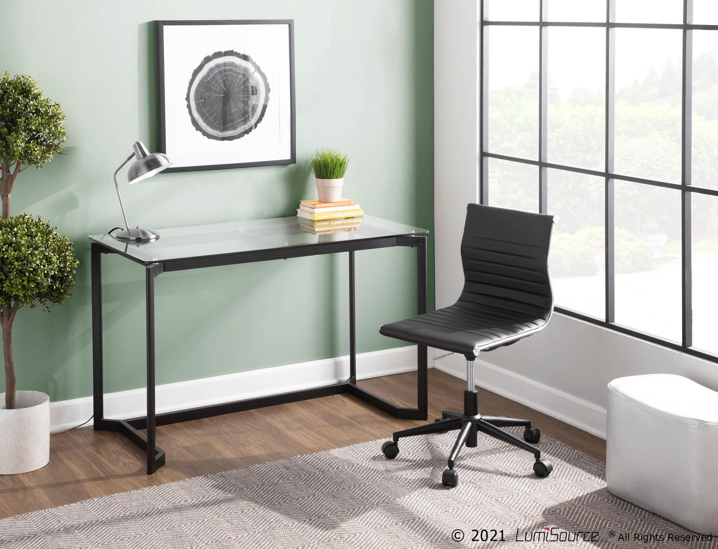 Masters Office Desk By LumiSource - OFD-MSTR BKCL | Desks | Modishstore - 2