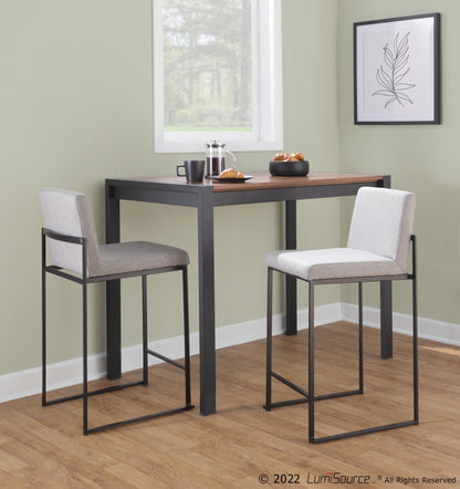 Fuji High Back 26" Fixed-Height Counter Stool - Set of 3 By LumiSource - B26-FUJIHBFB BKBG3 | Counter Stools | Modishstore - 17