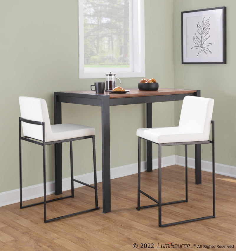 Fuji High Back 26" Fixed-Height Counter Stool - Set of 3 By LumiSource - B26-FUJIHBPU BKGY3 | Counter Stools | Modishstore - 9