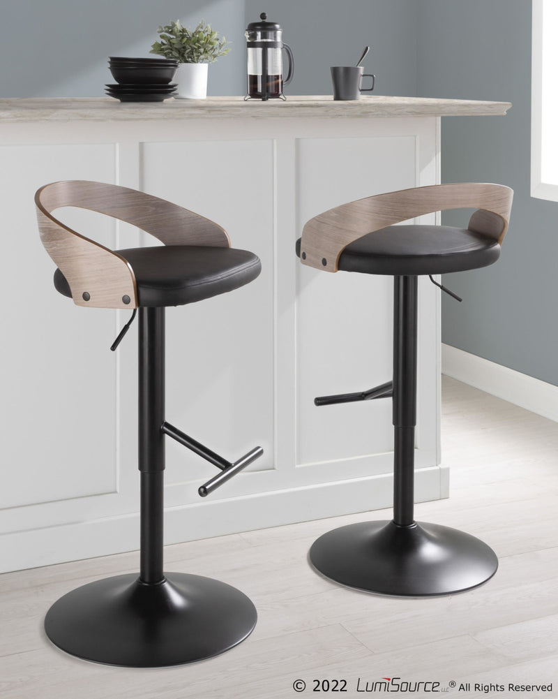 Grotto Adjustable Barstool - Set of 2 By LumiSource - BS-GROTTOPU-STRT2 BKCHW2 | Bar Stools | Modishstore - 10