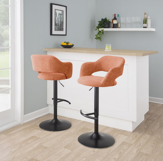 Margarite Adjustable Barstool - Set of 2 By LumiSource - BS-MARG-RNT2 BKO2 | Bar Stools | Modishstore