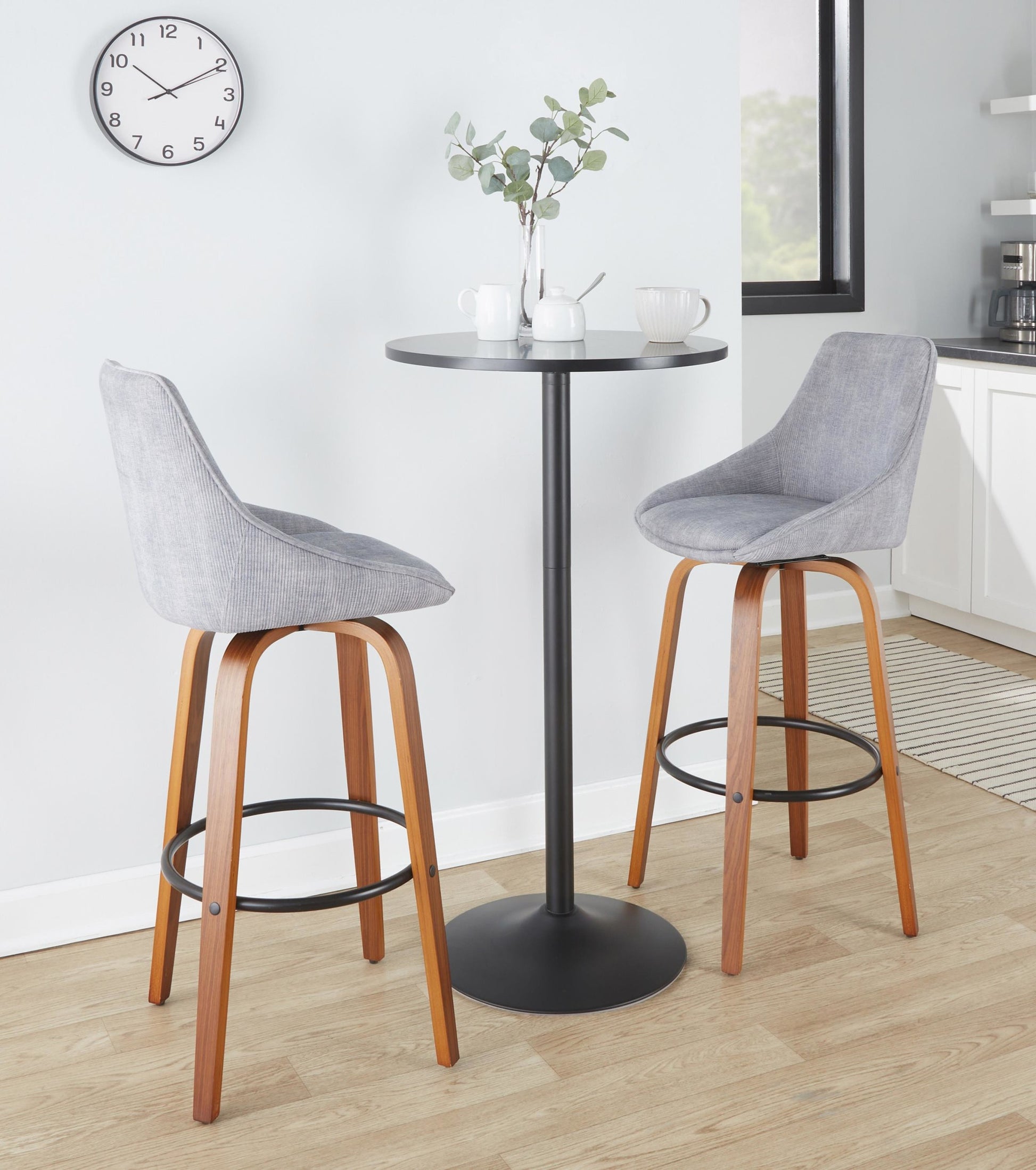 Diana 30" Fixed-Height Barstool - Set of 2 By LumiSource - B30-DIANACOR-GRTZQ2 WLGY2 | Bar Stools | Modishstore