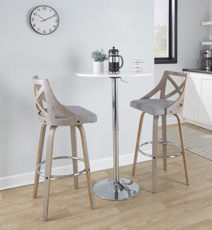 Charlotte 30" Fixed-Height Barstool - Set of 2 By LumiSource - B30-CHARLOTFB-GRTZR2 LGYLGYCR2 | Bar Stools | Modishstore - 11