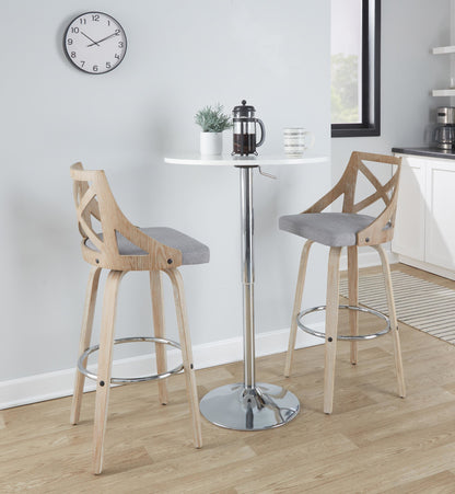 Charlotte 30" Fixed-Height Barstool - Set of 2 By LumiSource - B30-CHARLOTFB-GRTZR2 LGYLGYCR2 | Bar Stools | Modishstore - 19