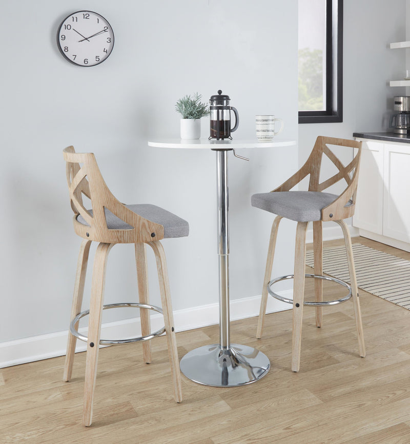 Charlotte 30" Fixed-Height Barstool - Set of 2 By LumiSource - B30-CHARLOTFB-GRTZR2 LGYLGYCR2 | Bar Stools | Modishstore - 19