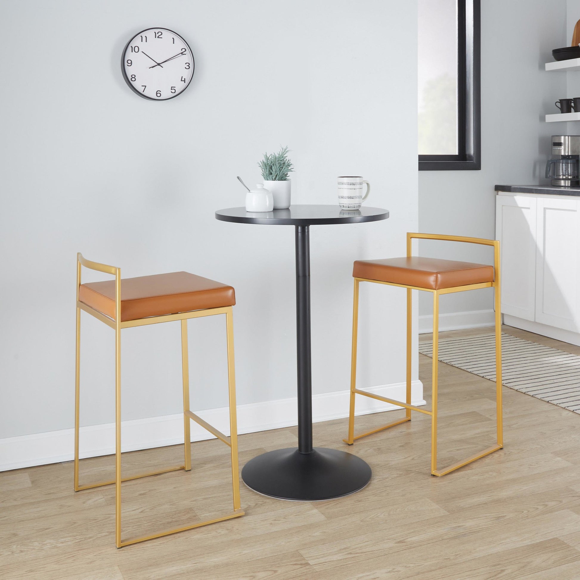 Fuji Stacker 26" Fixed-Height Counter Stool - Set of 3 By LumiSource - B26-FUJIPU AUBK3 | Counter Stools | Modishstore - 11