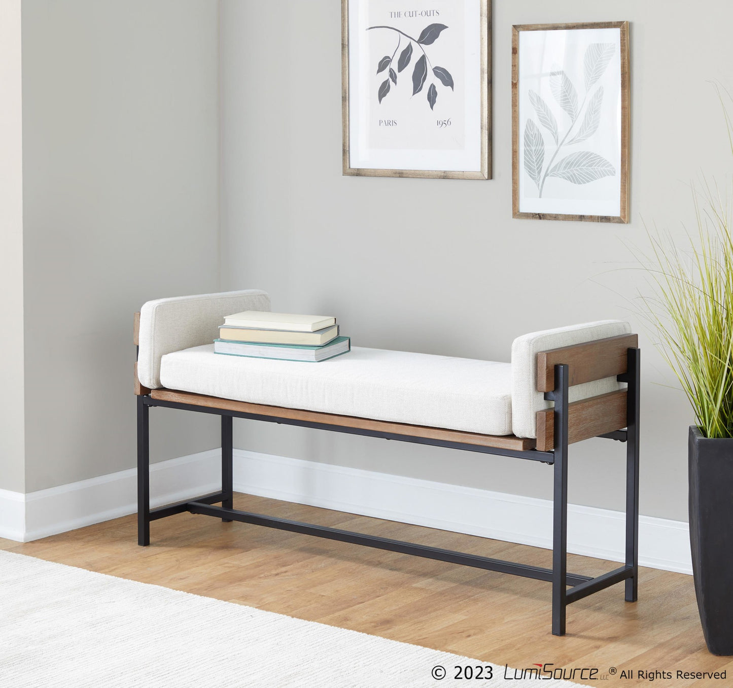 Kari Bench By LumiSource - BC18-KARI2 BKBNCR1 | Benches | Modishstore