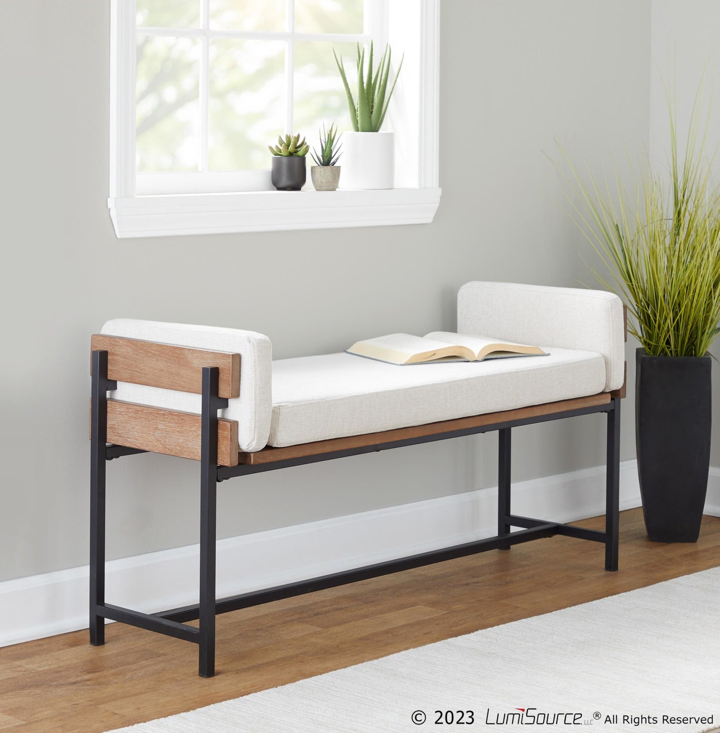 Kari Bench By LumiSource - BC18-KARI2 BKBNCR1 | Benches | Modishstore - 2