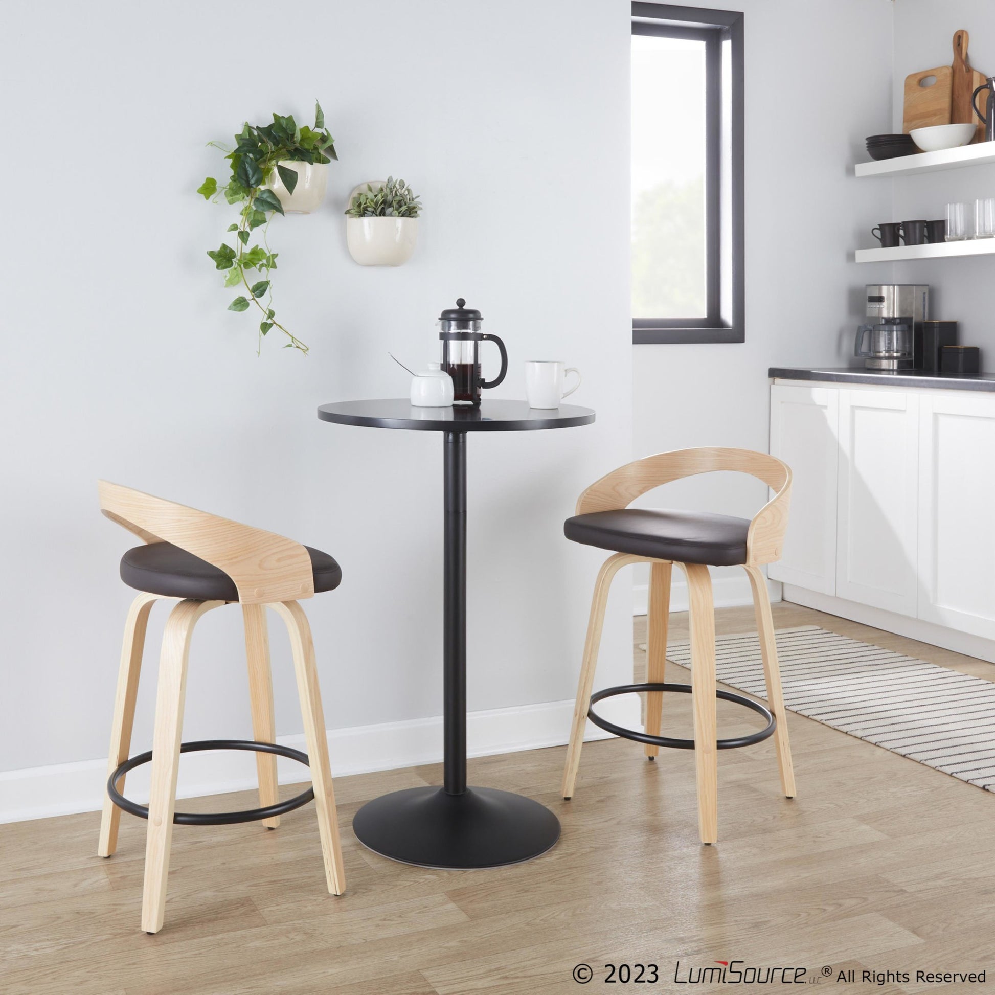 Grotto 26" Fixed-Height Counter Stool - Set of 2 By LumiSource - B26-GROTTOPU-GRTZQ2 NABKBK2 | Counter Stools | Modishstore - 12