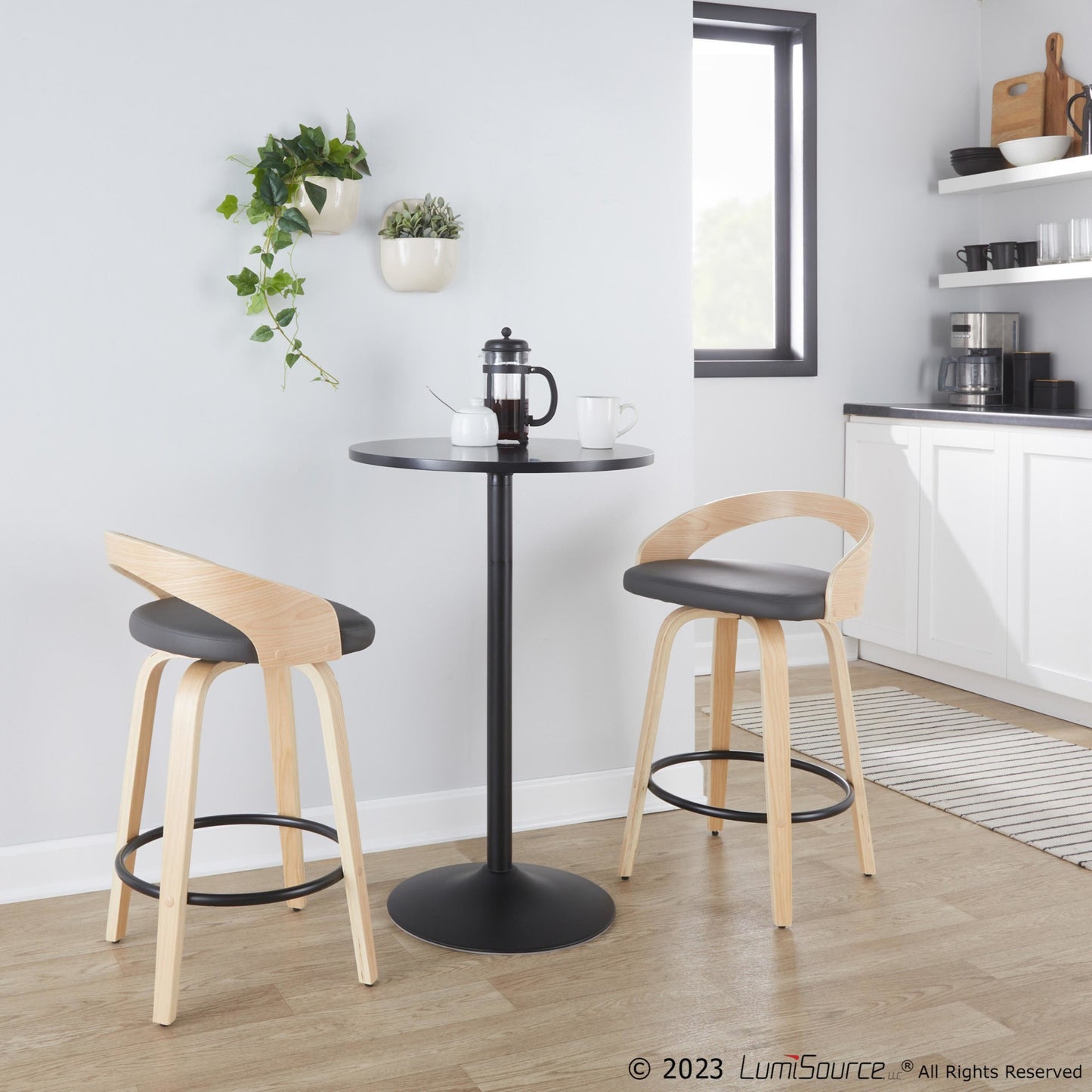 Grotto 26" Fixed-Height Counter Stool - Set of 2 By LumiSource - B26-GROTTOPU-GRTZQ2 NABKBK2 | Counter Stools | Modishstore - 20