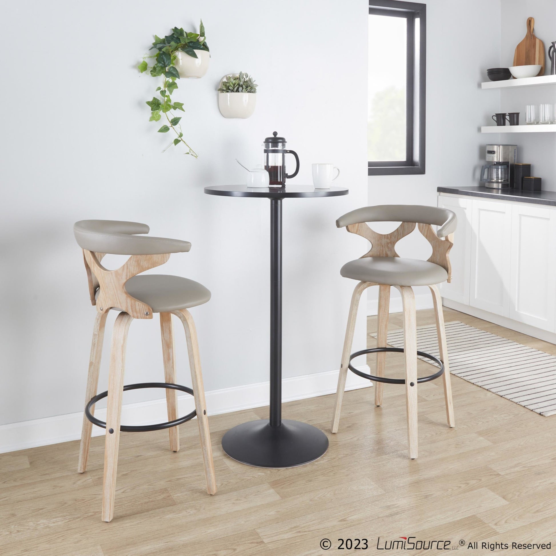 Gardenia 30" Fixed-Height Barstool - Set of 2 By LumiSource - B30-GARDPU-GRTZQ2 WWLGY2 | Bar Stools | Modishstore - 2