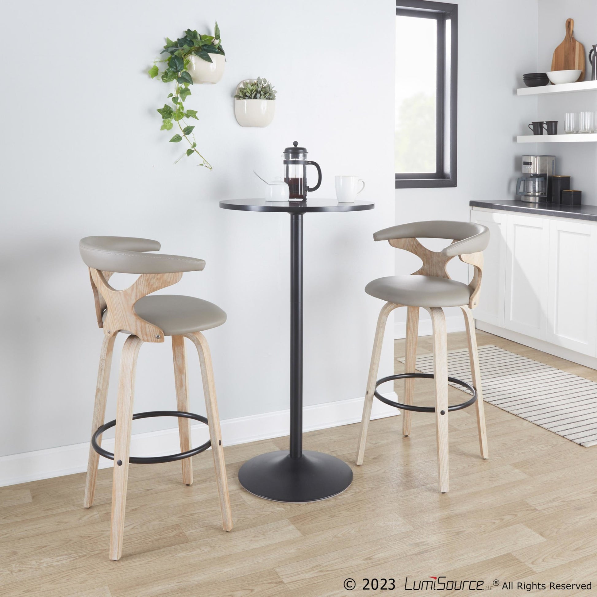 Gardenia 30" Fixed-Height Barstool - Set of 2 By LumiSource - B30-GARDPU-GRTZQ2 WWLGY2 | Bar Stools | Modishstore - 3