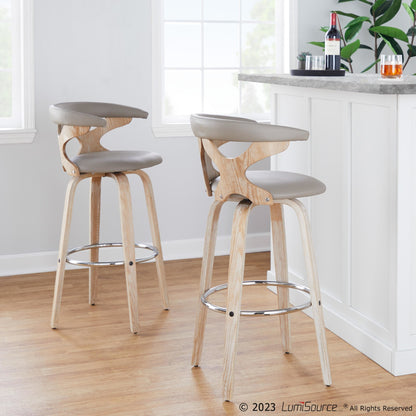 Gardenia 30" Fixed-Height Barstool - Set of 2 By LumiSource - B30-GARDPU-GRTZQ2 WWLGY2 | Bar Stools | Modishstore - 11