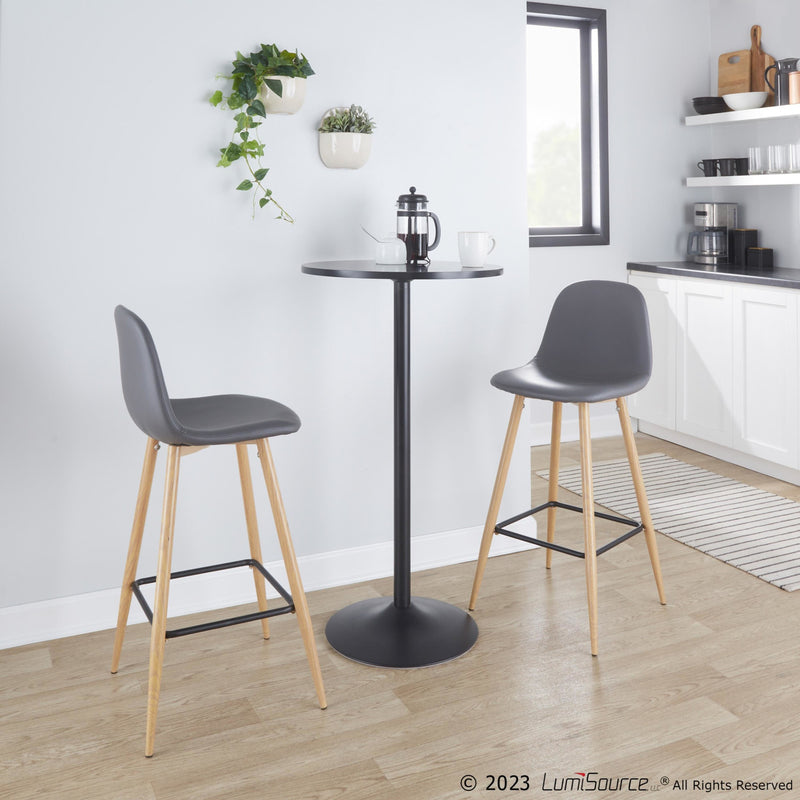 Pebble 30" Fixed-Height Barstool - Set of 2 By LumiSource - B30-PEBPU-X1 BKGY2 | Bar Stools | Modishstore - 9