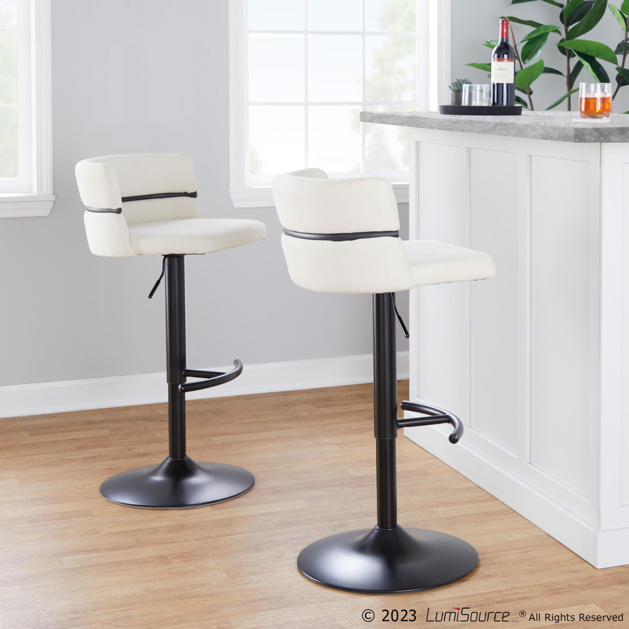 Brand new 2 outlet silver bar stools