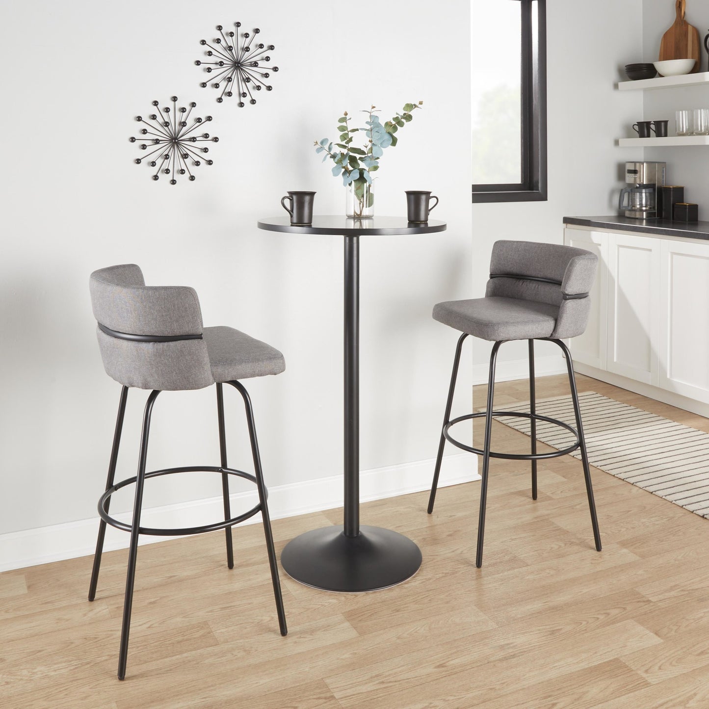 Cinch Claire 30" Fixed-Height Barstool - Set of 2 By LumiSource - B30-CINCH-CLARZQ2 BKBKCR2 | Bar Stools | Modishstore - 12